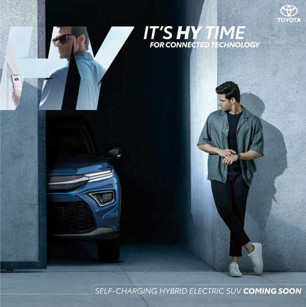 Toyota Hyryder SUV Teased Again - Exterior Partially Revealed