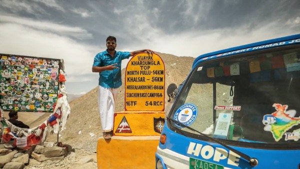 Bangalore Man On Record Drive Takes Mahindra Treo To Khardung La - First Electric Auto At The Pass 