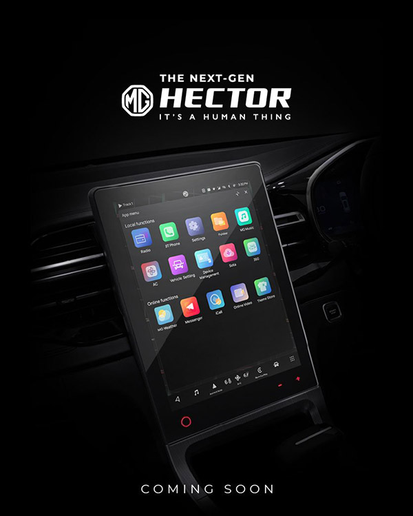 Facelifted MG Hector SUV To Feature 14-Inch Portrait-Style HD Infotainment Screen