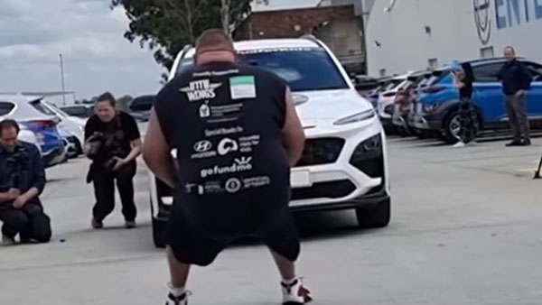 Man Pulls Five Hyundai Kona SUVs With His Teeth To Claim Guinness World Record