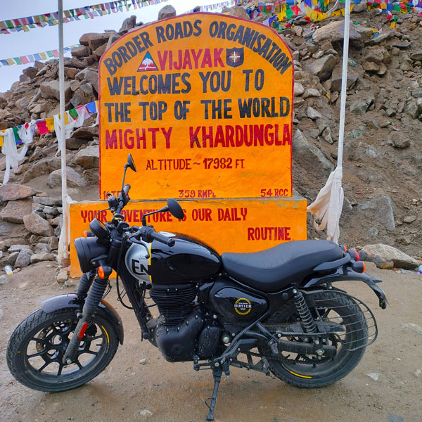 Royal Enfield Hunter 350 Spotted At Khardung La Within A Week From Its Launch In India