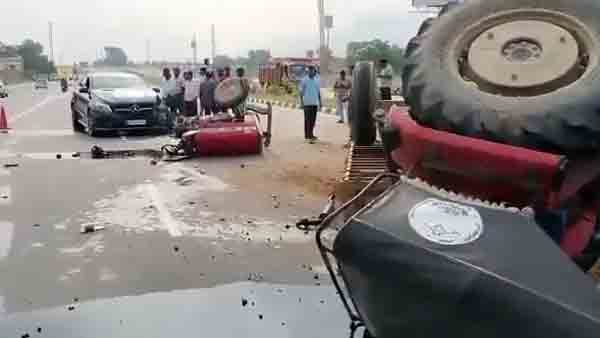 Miracle On The Highway - Car Splits Tractor In Half