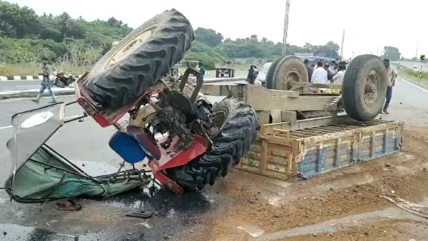 Miracle On The Highway - Car Splits Tractor In Half