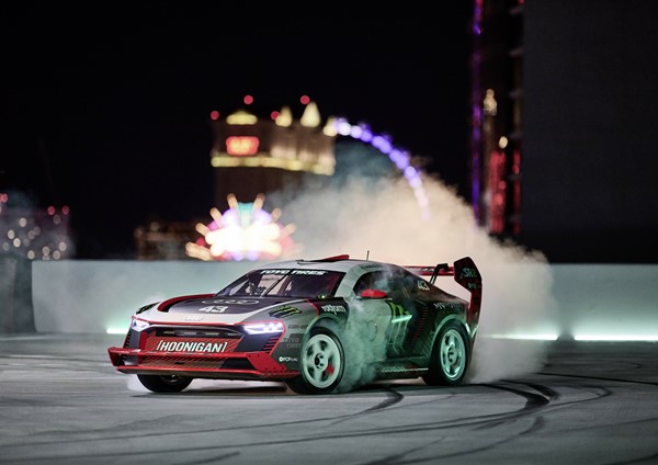 Ken Block Smokes Sin City In Custom Audi S1 Hoonitron EV As Gymkhana Goes Electric Ken Block Smokes Sin City In Custom Audi S1 Hoonitron EV As Gymkhana Goes Electric