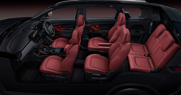 tata safari red dark edition interior