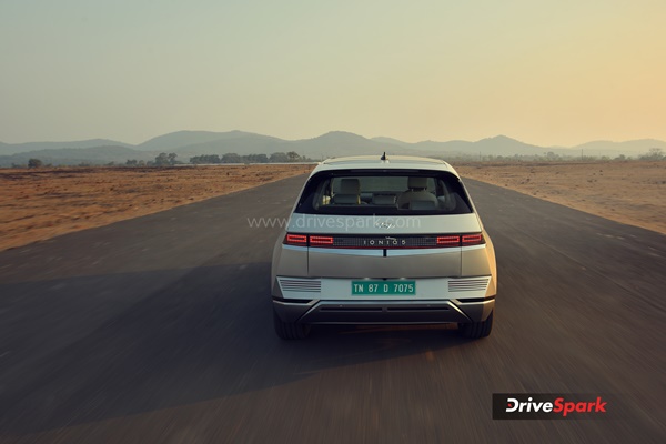 hyundai ioniq 5 rear tracking shot