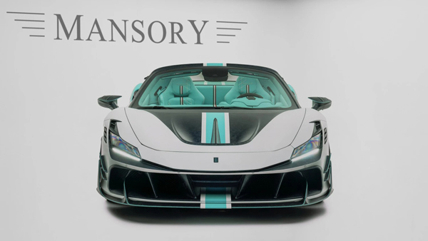 mansory f8xx spider tempesta turchese front design