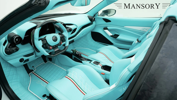 mansory f8xx spider tempesta turchese interior