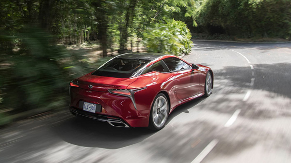 2023 Lexus LC500h rear running shot