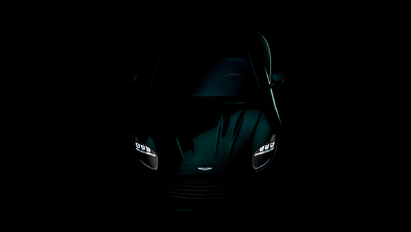aston martin db12 teaser image headlights
