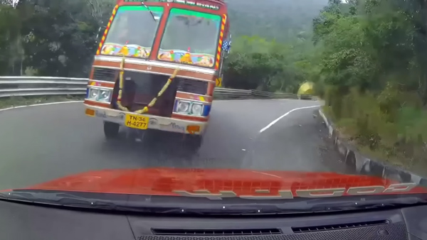 Kia Seltos Driver Panics & Hits Truck 