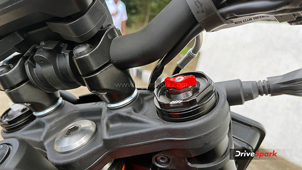 2024 KTM 390 Duke Review front suspension adjusters