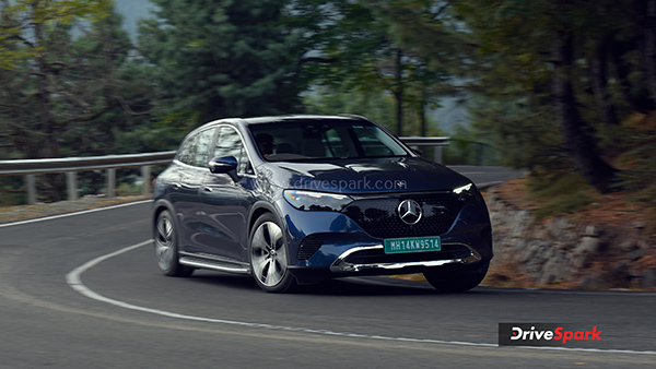 mercedes eqe suv review cornering shot