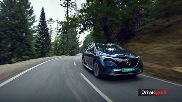 mercedes eqe suv review tracking shot