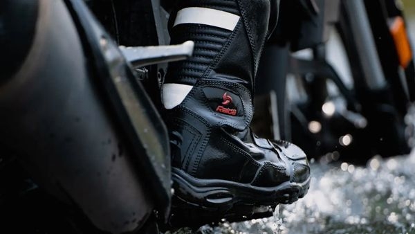 Rider enjoying a safe and comfortable ride with motorcycle boots