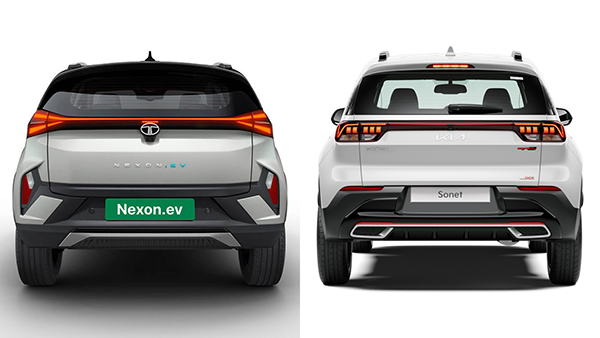 Tata Nexon Facelift Vs Kia Sonet Rear