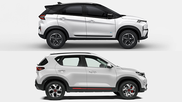 Tata Nexon Facelift Vs Kia Sonet Side