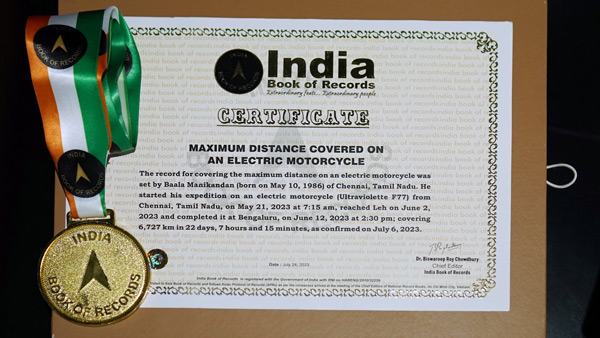 Record-Breaking Journey Of The Ultraviolette F77