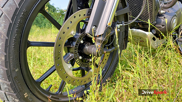 Triumph Scrambler 400 X Review front disc brake