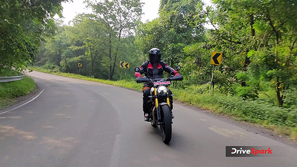 Triumph Scrambler 400 X Review tracking shot