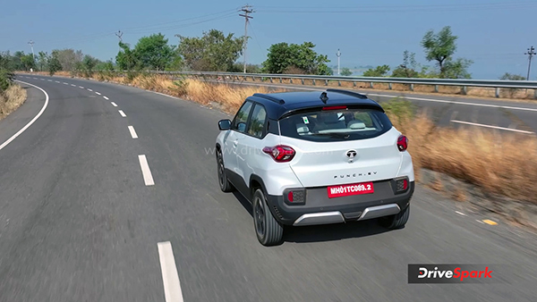 Tata Punch EV Review rear tracking shot