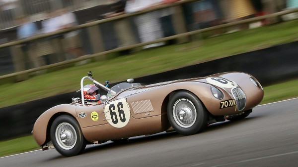 Button Races Historic Jaguar at Monterey