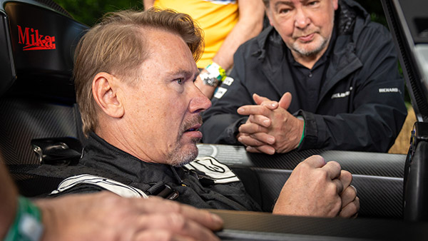 Mika H kkinen Drives Solus GT at Goodwood