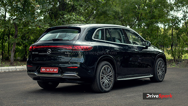 2024 Mercedes EQS SUV Review rear three quarter view