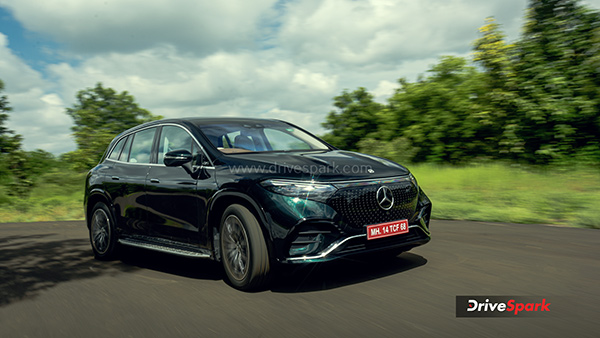 2024 Mercedes EQS SUV Review cornering shot
