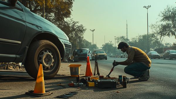 Safely Change a Flat Tyre in India