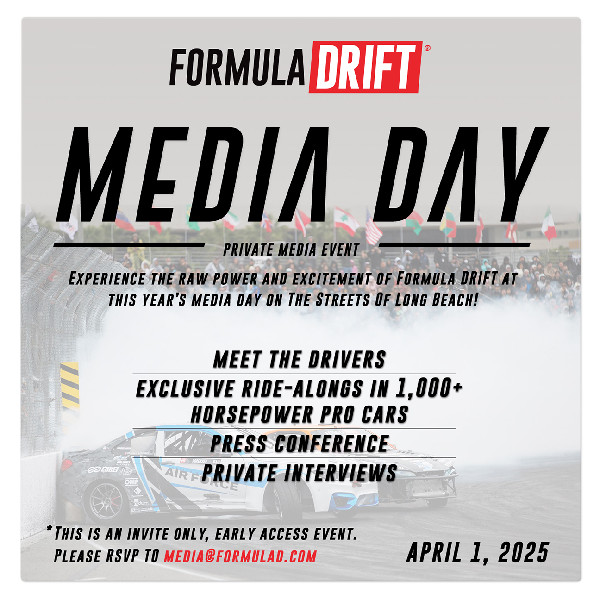 2025 Formula DRIFT Media Demo Day Invitation