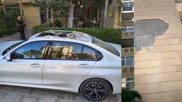 BMW 3-Series Damaged by Falling Plaster