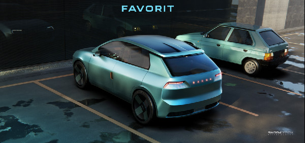Škoda Unveils Modern Electric Favorit Concept