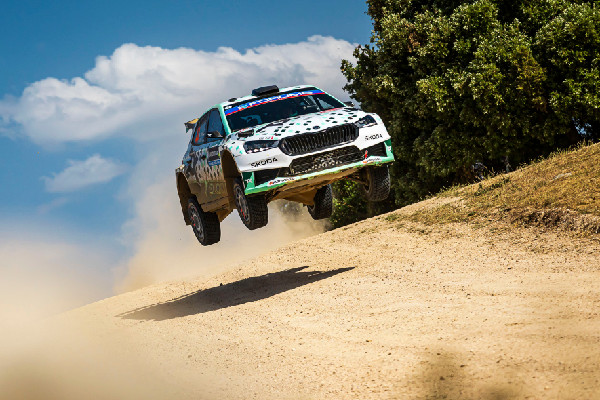 Italian Škoda Crew Wins WRC2 at Sardegna