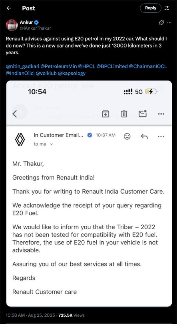 renault reiber owner tweet