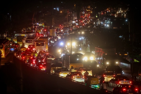 Vehicles stuck in a traffic jam at Outer Ring Road ORR in Bengaluru