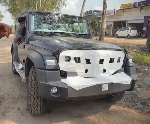 Mahindra Thar Facelift Spotted At A Dealership Yard
