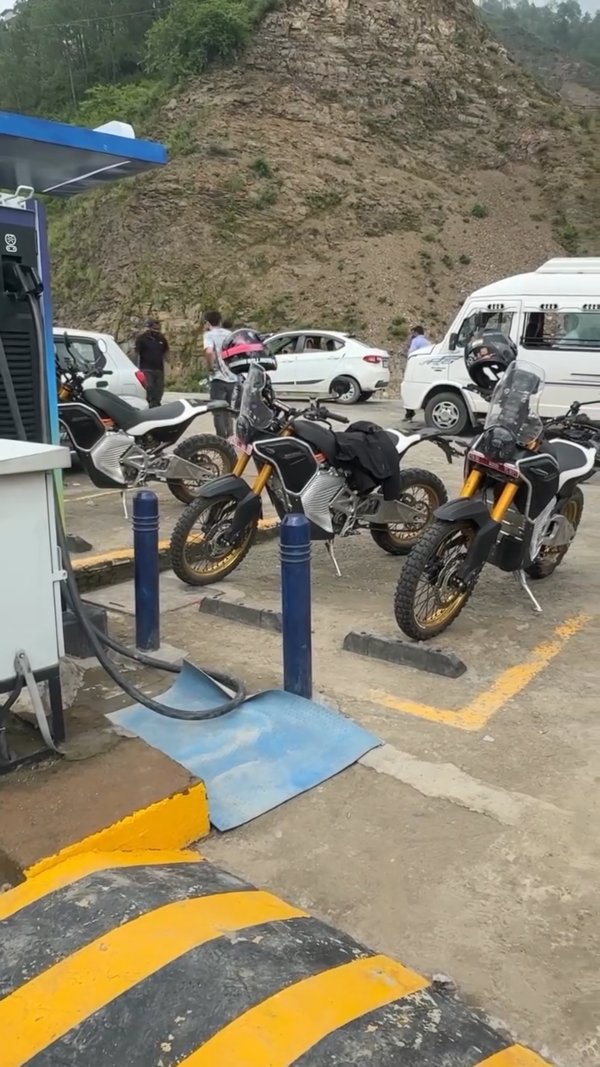 Royal Enfield Himalayan Electric spied charging