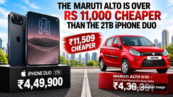 Maruti Alto K10 Price Is Over Rs 11 000 Cheaper Than The 2TB iPhone Duo