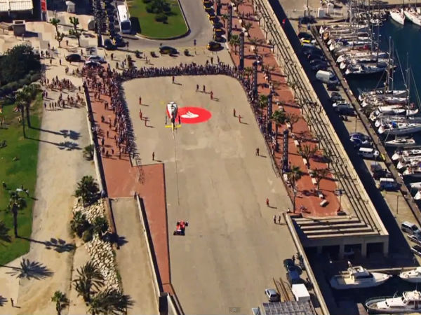 Flying Ferrari F1 Car Roars In Sky