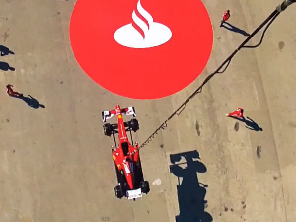 Flying Ferrari F1 Car Roars In Sky
