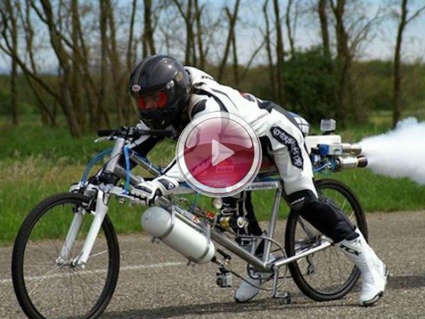 Rocket Powered Cyclist Sets Speed Record At 263kmh
