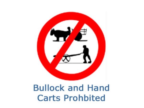 Bullock carts & hand carts prohibited