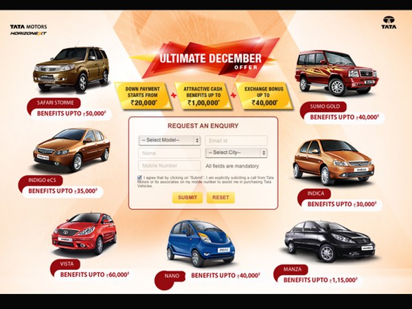 ಟಾಟಾ 'ಅಲ್ಟಿಮೇಟ್ ಡಿಸೆಂಬರ್ ಆಫರ್' ಮಿಸ್ ಮಾಡದಿರಿ