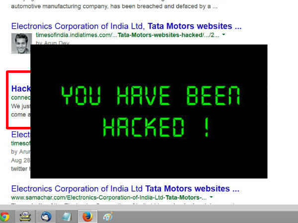 ಪಾಕಿಸ್ತಾನಿ ಹ್ಯಾಕರ್ಸ್‌ಗಳಿಂದ ಟಾಟಾ ಮೋಟಾರ್ಸ್ ವೆಬ್‌ಸೈಟ್ ಹ್ಯಾಕ್?