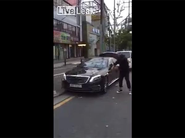 ಕಳಪೆ ಸೇವೆಯಿಂದ ಕುಪಿತಗೊಂಡ ಮಾಲಿಕನಿಂದ ಬೆಂಝ್ ಕಾರು ಧ್ವಂಸ