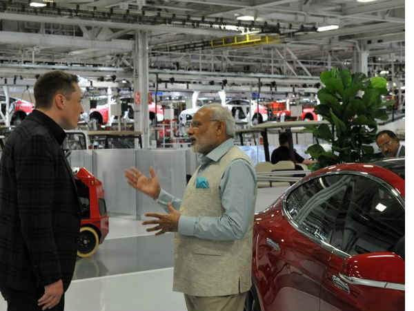 ಟೆಸ್ಲಾ ವಿದ್ಯುತ್ ಕಾರು ಘಟಕಕ್ಕೆ ಮೋದಿ ಭೇಟಿ