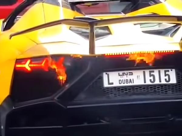 ದುಬೈನಲ್ಲಿ ಲಂಬೋ ಐಷಾರಾಮಿ ಕಾರಿಗೆ ಬೆಂಕಿ 