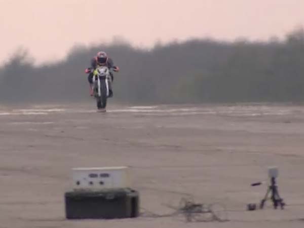 ಶಕ್ತಿಶಾಲಿ, ವೇಗವಾಗಿ ಚಲಿಸುವ ಬೈಕ್ ಹಿಂದುಗಡೆ ಗಿನ್ನೆಸ್ ದಾಖಲೆ ಕಸರತ್ತು 