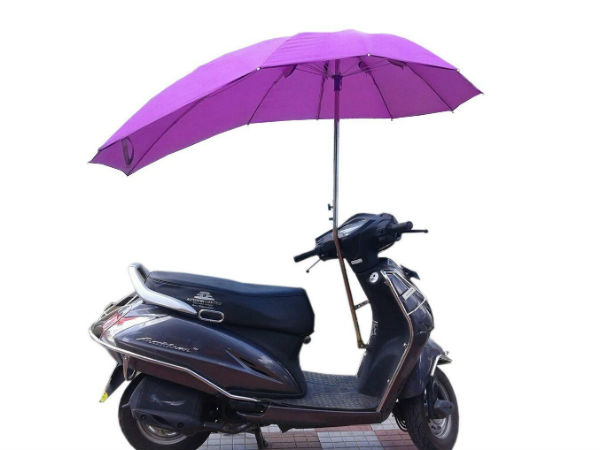 ಬಿಸಿಲಿನ ಶಾಖಾದಿಂದ ಮುಕ್ತಿ; ಬಂದಿದೆ ವಿಶಿಷ್ಟ ಬೈಕ್ ಕೊಡೆಗಳು 